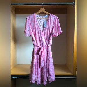 Pink floral midi dress new with Tags
